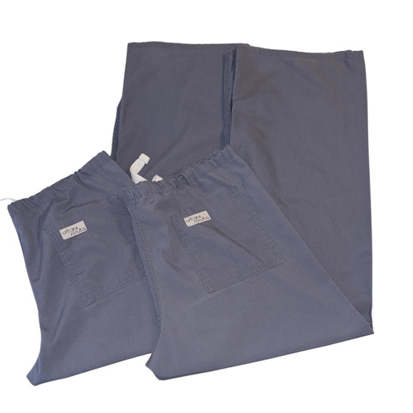 Womens Gray Urbane Scrub Pants with Drawstring Lot of 2 - Picture 1 of 6
